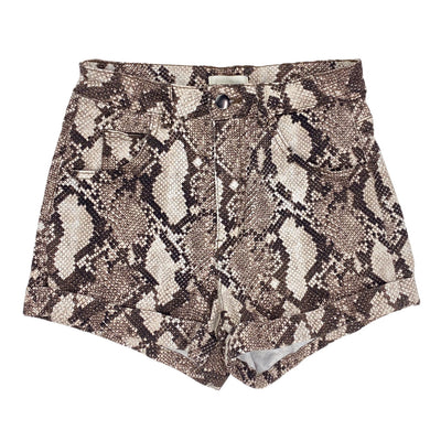 H&amp;M 10$ to 25$
11&quot; Length
25&quot; Waist
Beige
Brown
Excellent Condition
H&amp;M
Shorts
Size 6
Snake Print
Snakeskin Print
W0022-892
Women