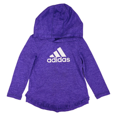 Adidas 10$ to 25$
18&quot; Chest
24&quot; Length
Active Hooded Long Sleeve Top
Activewear
Adidas
Excellent Condition
G0016-1012
Girls
Hooded
Purple
Silver
Size 2T