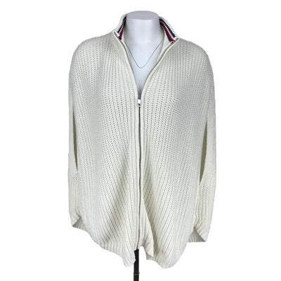 Tommy Hilfiger 24&quot; Chest
25$ to 50$
29&quot; Length
Cable Knit
Cardigan
Excellent Condition
Poncho
Silver
Size Large
Size Medium
Sleeveless
Sweaters
Tommy Hilfiger
W0070-2608
White
Women
Zip Up